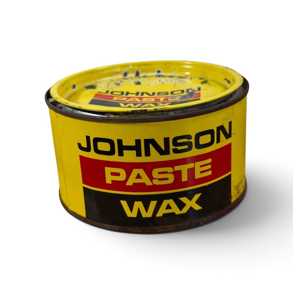 Vintage SC JOHNSON PASTE WAX 1 lb 16 OZ Can Original Discontinued Nearly Full